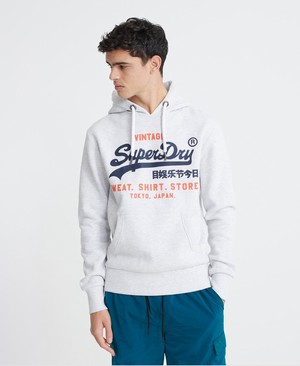 Superdry Sweat Ing Shop Duo Férfi Kapucnis Pulóver Fehér | IMCSE5462